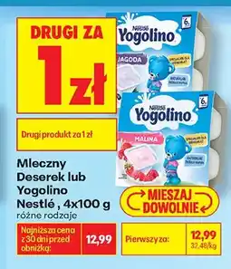Biedronka Deserek mleczny Nestlé Yogolino Jagoda oferta
