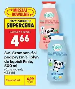 Biedronka 3w1 Szampon, żel pod prysznic i płyn do kąpieli Pinio Truskawka oferta