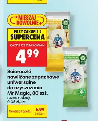 Biedronka Ściereczki nawilżane zapachowe uniwersalne do czyszczenia Mr Magic oferta