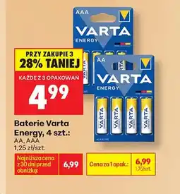 Biedronka Baterie Varta Energy AAA 4-pak oferta