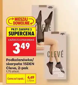 Biedronka Podkolanówki Cleve 15DEN 2-pak oferta