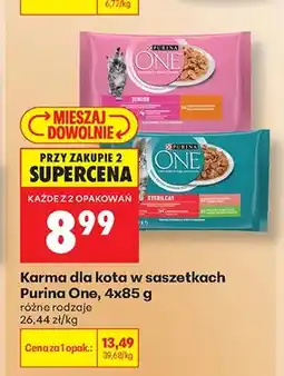 Biedronka Karma dla kota w saszetkach Purina One 4-pak oferta