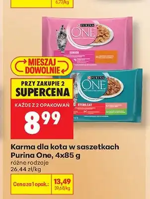 Biedronka Karma dla kota w saszetkach Purina One 4-pak oferta