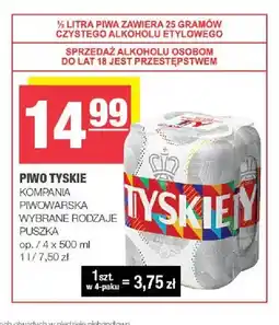 Spar Piwo Tyskie Gronie 4-pak oferta