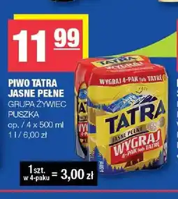 Spar Piwo Tatra Jasne Pełne 4-pak oferta