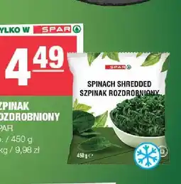 Spar Szpinak rozdrobniony SPAR oferta