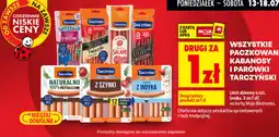 Biedronka Wszystkie paczkowane kabanosy i parówki Tarczyński oferta