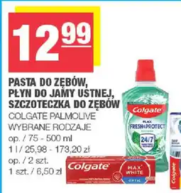 EuroSPAR Pasta do zębów, płyn do jamy ustnej, szczoteczka do zębów Colgate Palmolive wybrane rodzaje oferta