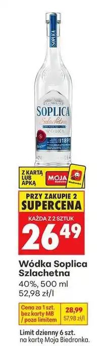 Biedronka Wódka Soplica Szlachetna oferta