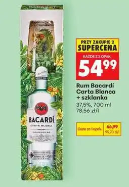 Biedronka Rum Bacardí Carta Blanca + szklanka oferta