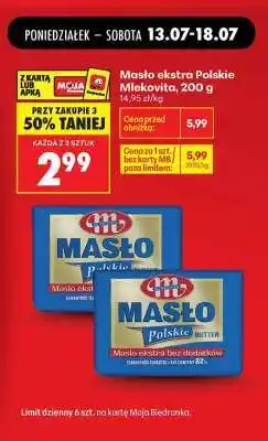 Biedronka Masło Ekstra Polskie Mlekovita , 200 g oferta