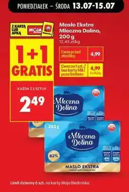 Biedronka Masło Ekstra Mleczna Dolina 200 g oferta