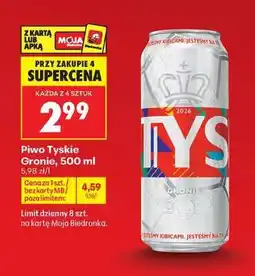 Biedronka Piwo Tyskie Gronie, 500 ml oferta