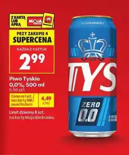 Biedronka Piwo Tyskie 0,0%, 500 ml oferta