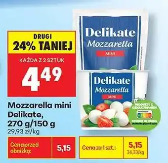 Biedronka Mozzarella mini Delikate, 270 g/150 g oferta