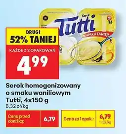 Biedronka Serek homogenizowany o smaku waniliowym Tutti 4x150 g oferta
