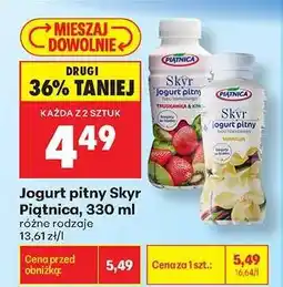 Biedronka Jogurt pitny Skyr Piątnica, 330 ml oferta