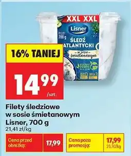 Biedronka Filety śledziowe w sosie śmietanowym Lisner, 700 g oferta
