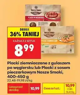 Biedronka Placki ziemniaczane z gulaszem po węgiersku lub Placki z sosem pieczarkowym Nasze Smaki, 400-450 g oferta