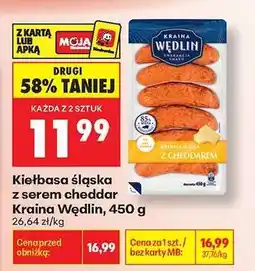 Biedronka Kiełbasa Śląska z serem cheddar Kraina Wędlin, 450 g oferta