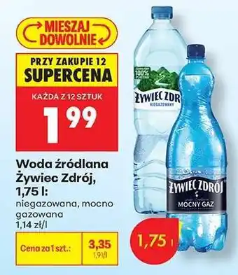 Biedronka Woda źródlana Żywiec Zdrój, 1,75 l oferta