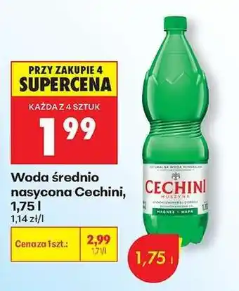 Biedronka Woda średnio nasycona Cechini, 1,75 l oferta