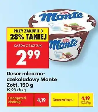 Biedronka Deser mleczno czekoladowy Monte Zott 150 g oferta