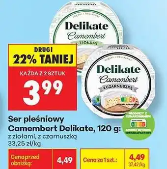 Biedronka Ser pleśniowy Camembert Delikate, 120 g oferta