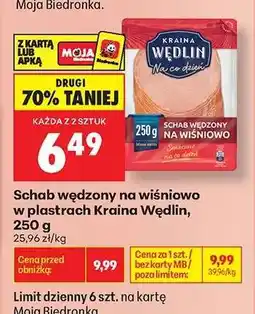 Biedronka Schab wędzony na wiśniowo w plastrach Kraina Wędlin , 250 g oferta