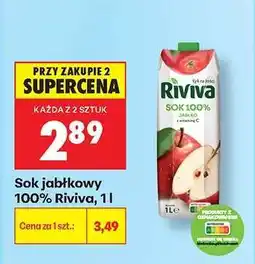Biedronka Sok jabłkowy 100% Riviva, 1 l oferta