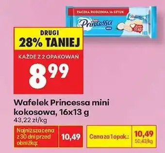 Biedronka Wafelek Princessa mini kokosowa, 16x13 g oferta
