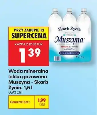 Biedronka Woda mineralna lekko gazowana Muszyna Skarb Życia, 1,5 l oferta