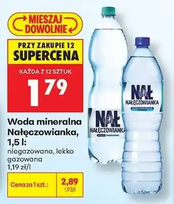 Biedronka Woda mineralna Nałęczowianka, 1,5 l oferta