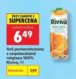 Biedronka Sok pomarańczowy z cząsteczkami miąższu 100% Riviva, 1l oferta