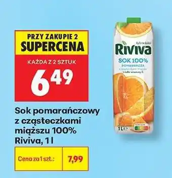 Biedronka Sok pomarańczowy z cząsteczkami miąższu 100% Riviva, 1l oferta