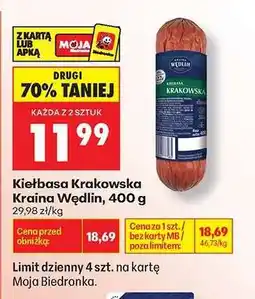 Biedronka Kiełbasa Krakowska Kraina Wędlin 400 g oferta
