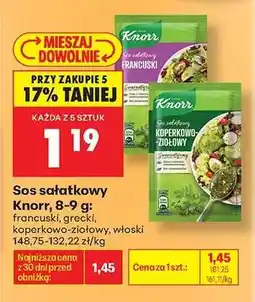 Biedronka Sos sałatkowy Knorr, 8-9 g oferta
