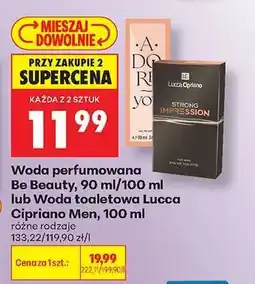 Biedronka Woda perfumowana Be Beauty, 90 ml/100 ml lub Woda toaletowa Lucca Cipriano Men, 100 ml oferta