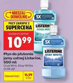 Biedronka Płyn do płukania jamy ustnej Listerine 500 ml oferta
