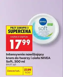 Biedronka Intensywnie nawilżający krem do twarzy i ciała NIVEA Soft, 300 ml oferta