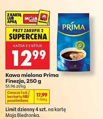 Biedronka KAWA MIELONA PRIMA FINEZJA 250 G oferta