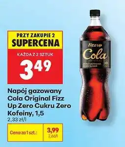 Biedronka Napój gazowany Cola Original Fizz Up Zero Cukru Zero Kofeiny, 1,5 oferta