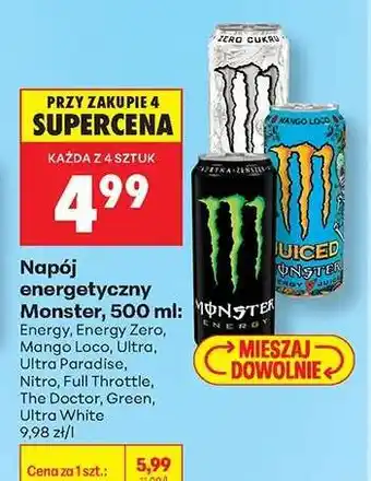 Biedronka Napój energetyczny Monster 500 ml oferta