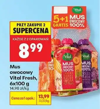 Biedronka Mus owocowy Vital Fresh, 6x100 g oferta