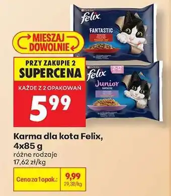 Biedronka Karma dla kota Felix, 4x85 g oferta