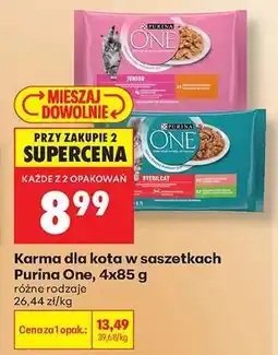Biedronka Karma dla kota w saszetkach Purina One, 4x85 g oferta