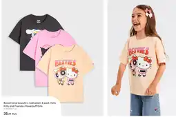 Sinsay Bawełniane koszulki z nadrukiem 3 pack Hello Kitty and Friends x Powerpuff Girls oferta