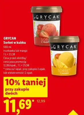 Lidl Sorbet w kubku mango Grycan oferta