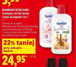 Lidl Szampon żel do mycia i płyn do kąpieli 3 w 1 Bambino Dzieciaki flaming oferta