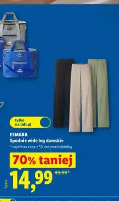 Lidl Spodnie wide leg damskie ESMARA oferta